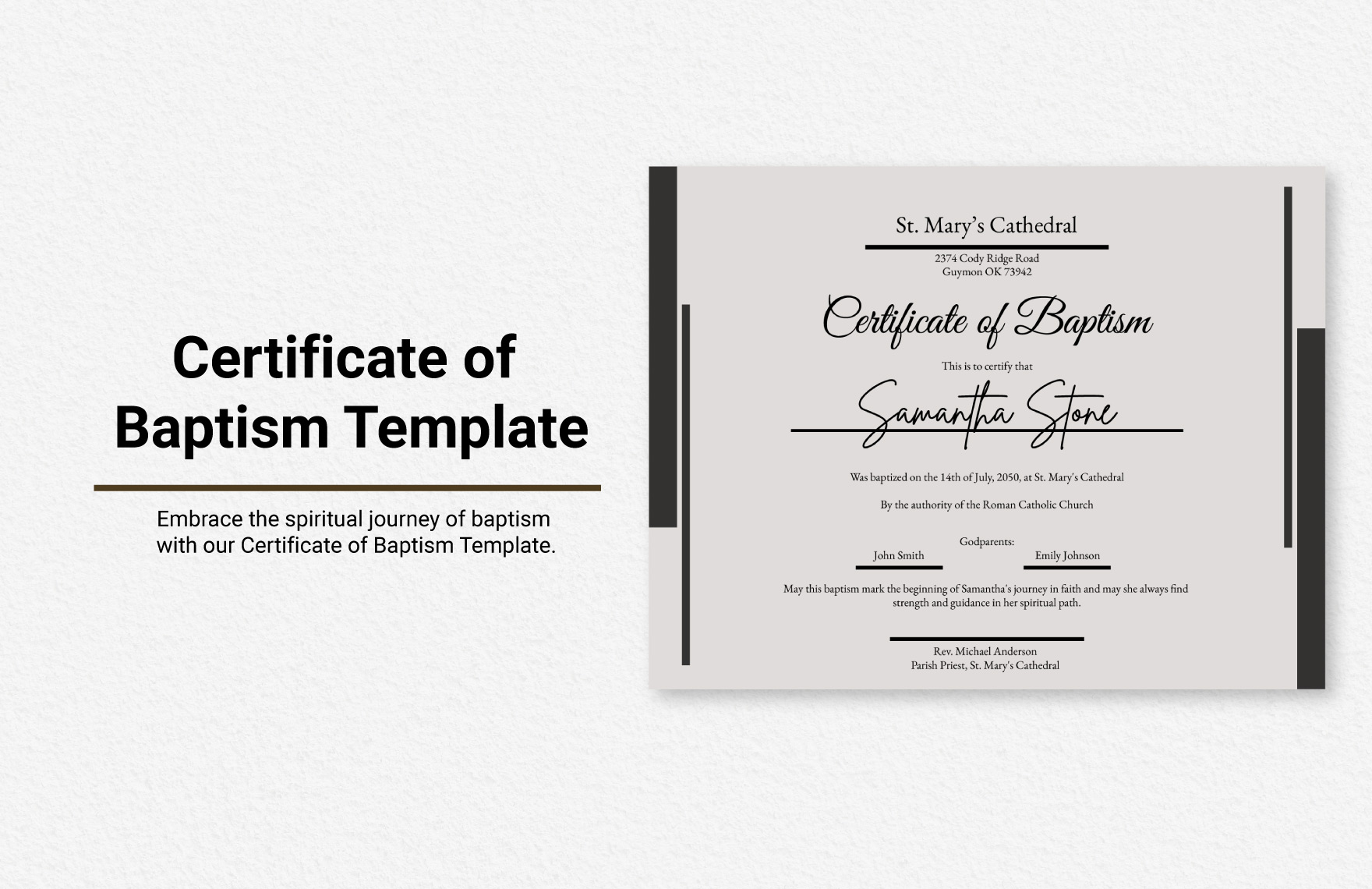 Baptism Certificate Template - prntbl.concejomunicipaldechinu.gov.co