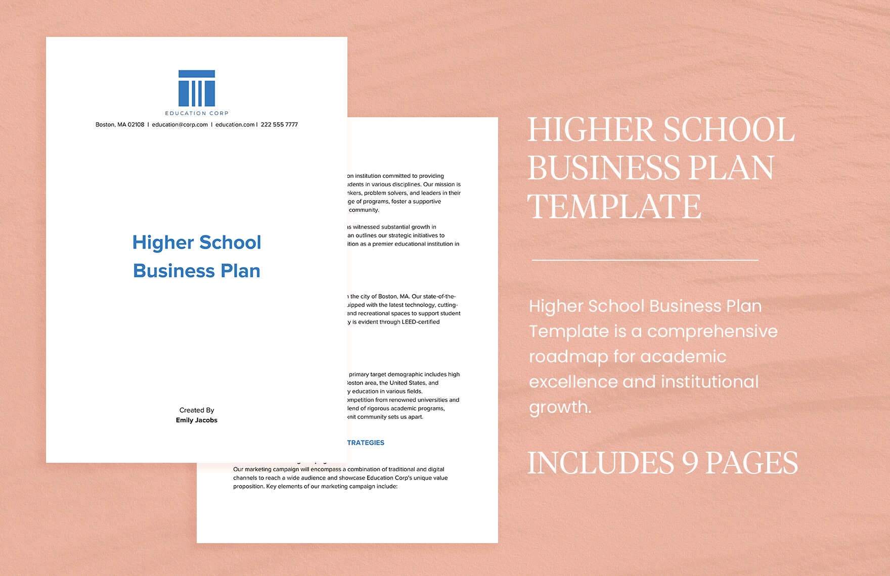 Higher School Business Plan Template