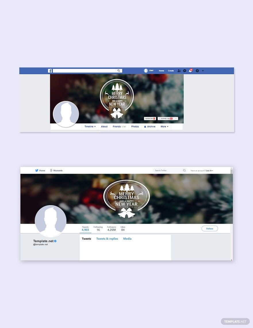 Creative Christmas Facebook and Twitter Cover Page Template