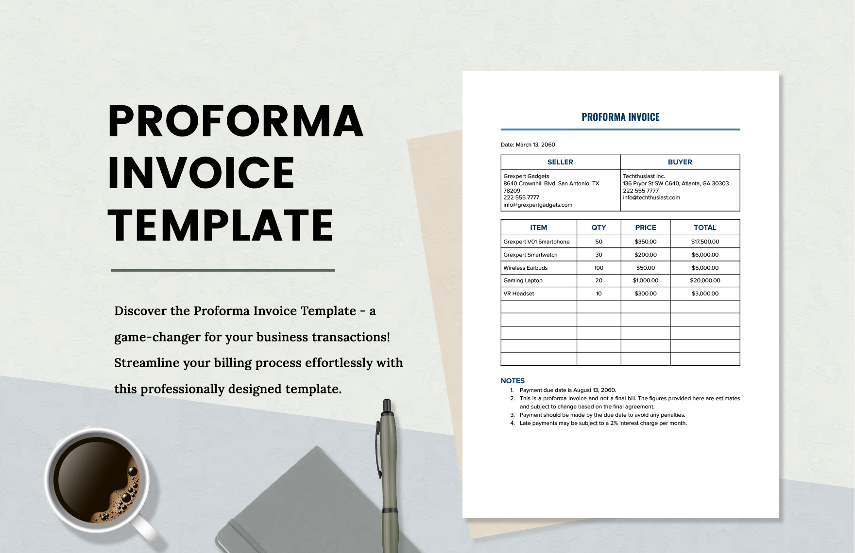 Proforma Invoice Templates In Word Proforma Invoice Template Ms Word ...