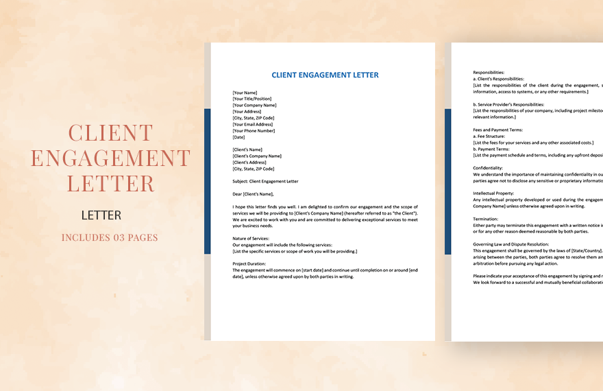 Client Engagement Letter in Word, PDF, Google Docs, Pages - Download ...