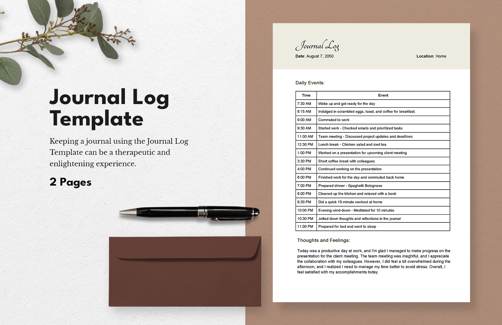 Journal Log Template in Word, PDF, Google Docs - Download | Template.net