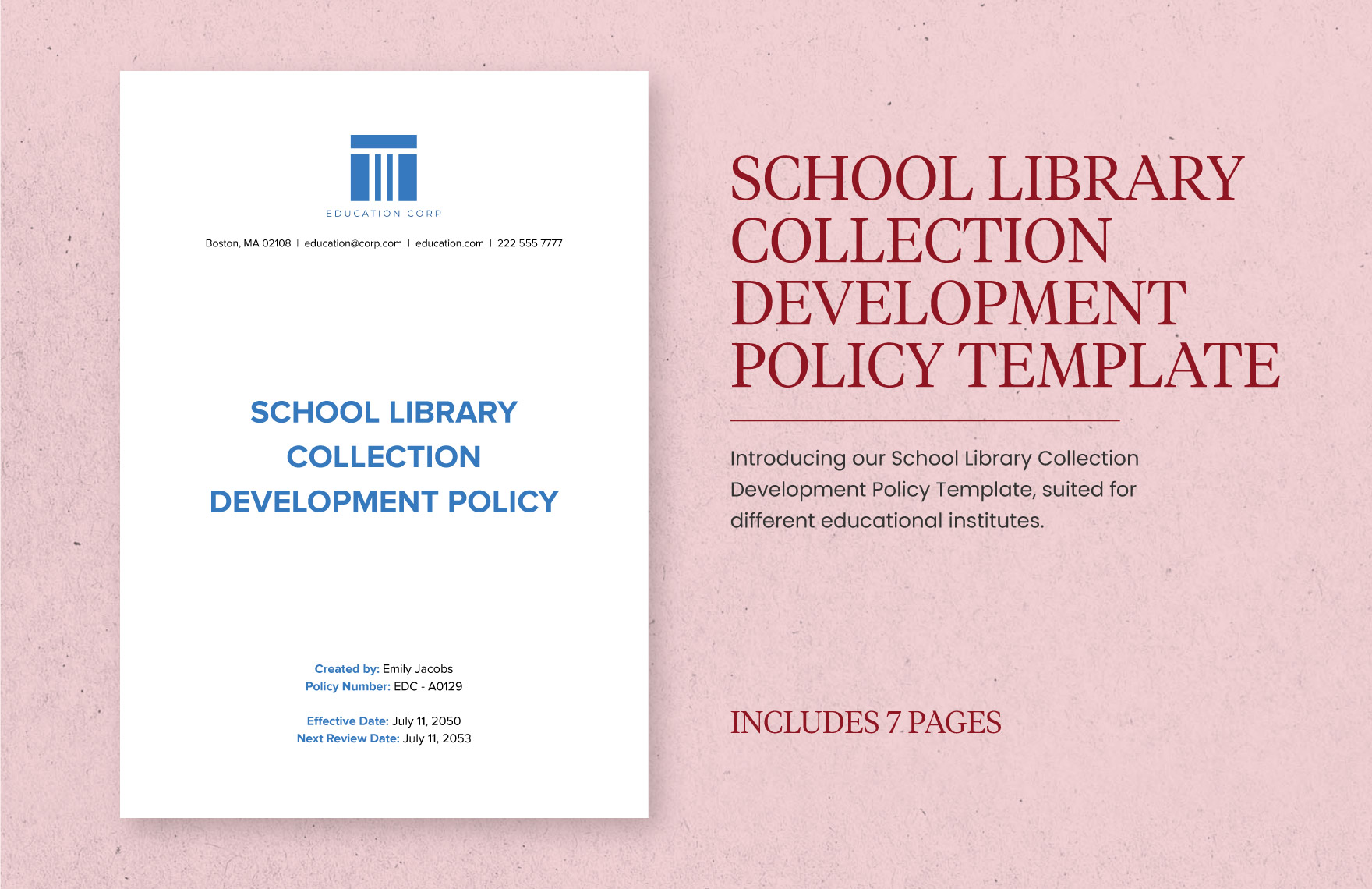 School Library Collection Development Policy Template