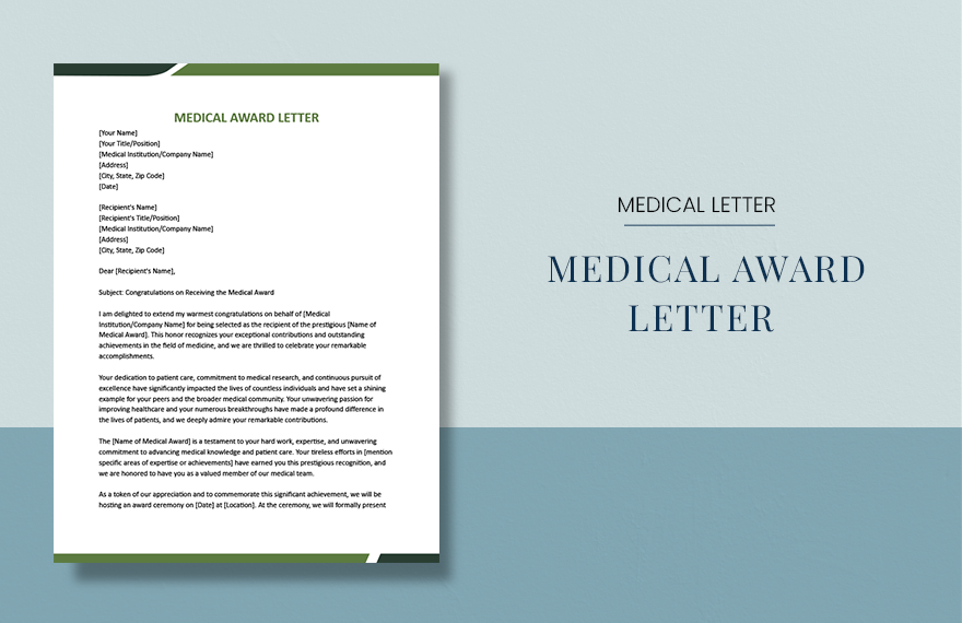 Medical Award Letter in Word, Google Docs, Pages - Download | Template.net