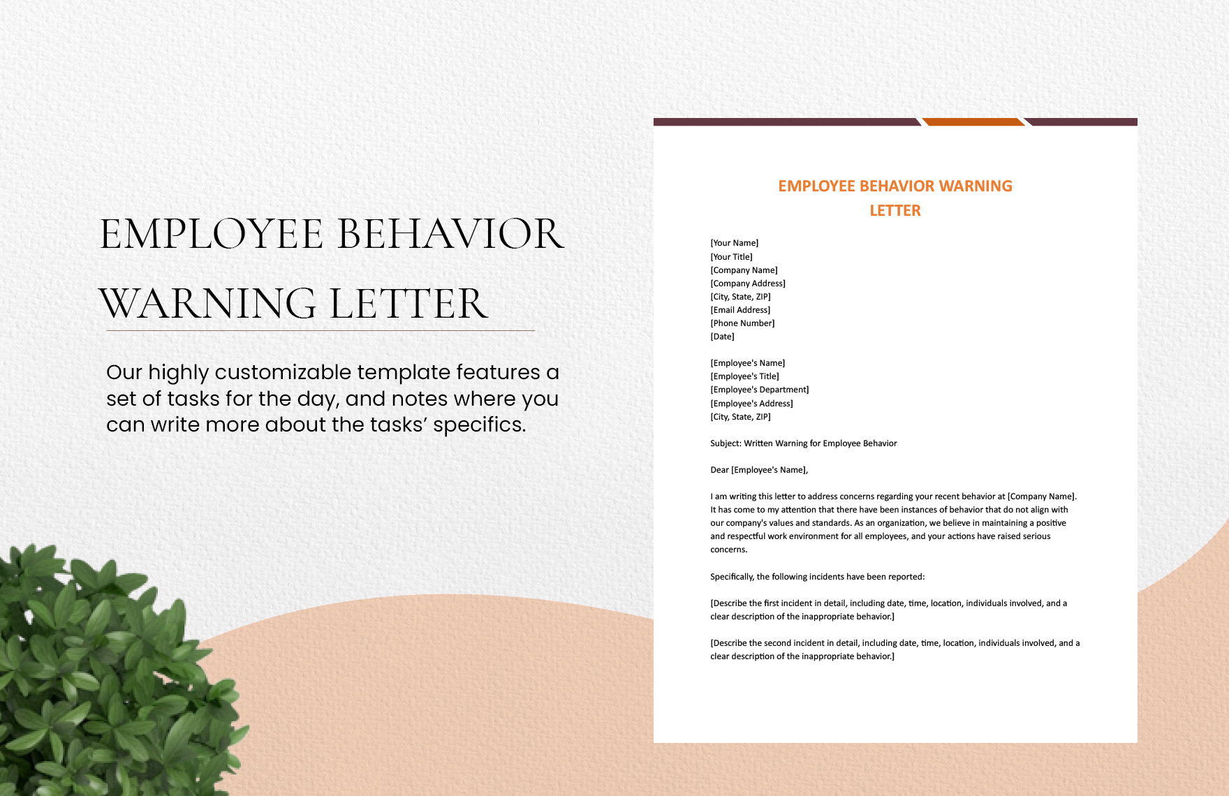 Employee Behavior Warning Letter