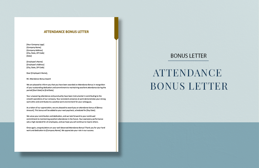 Attendance Bonus Letter