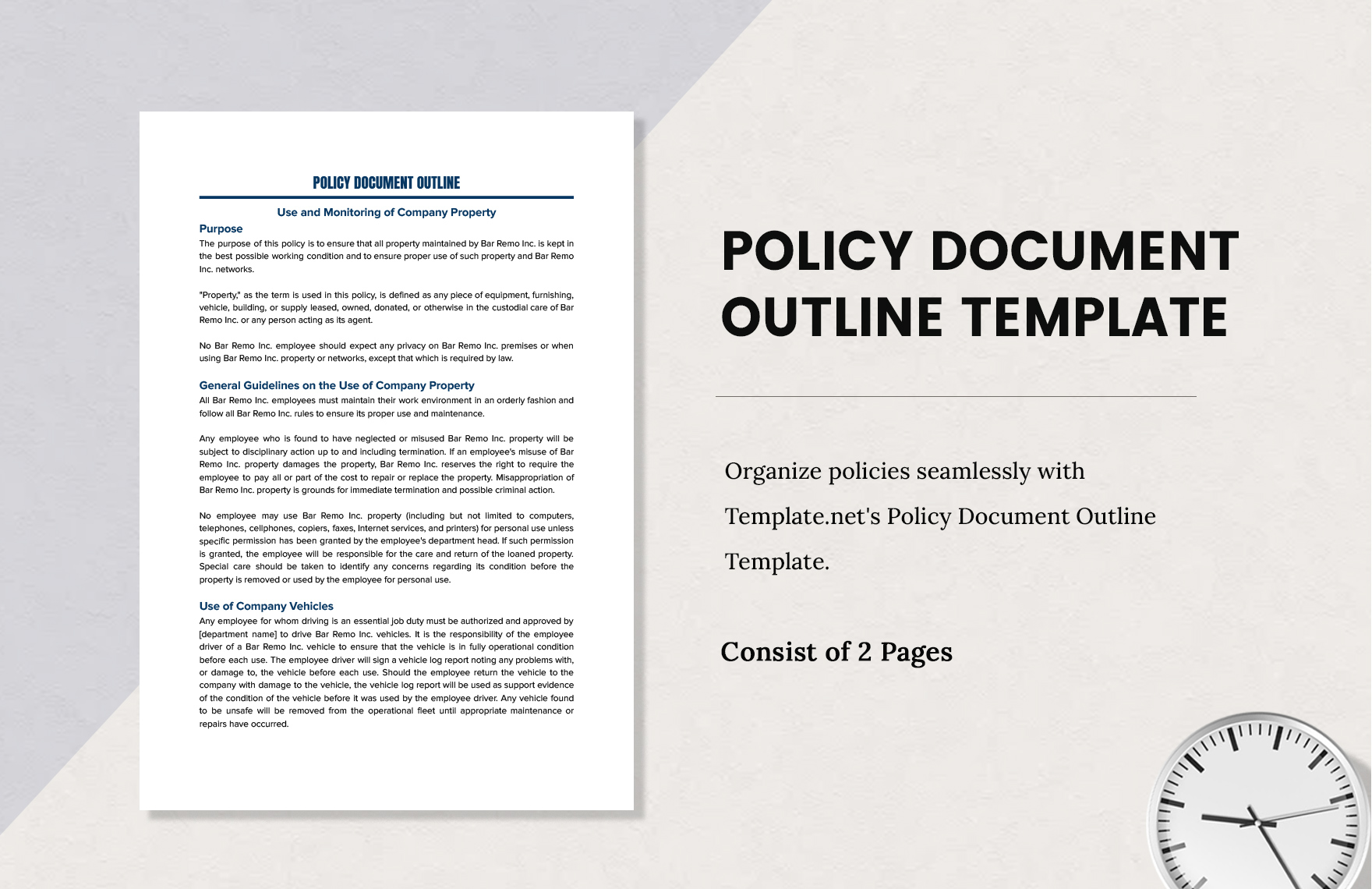 Policy Document Outline Template