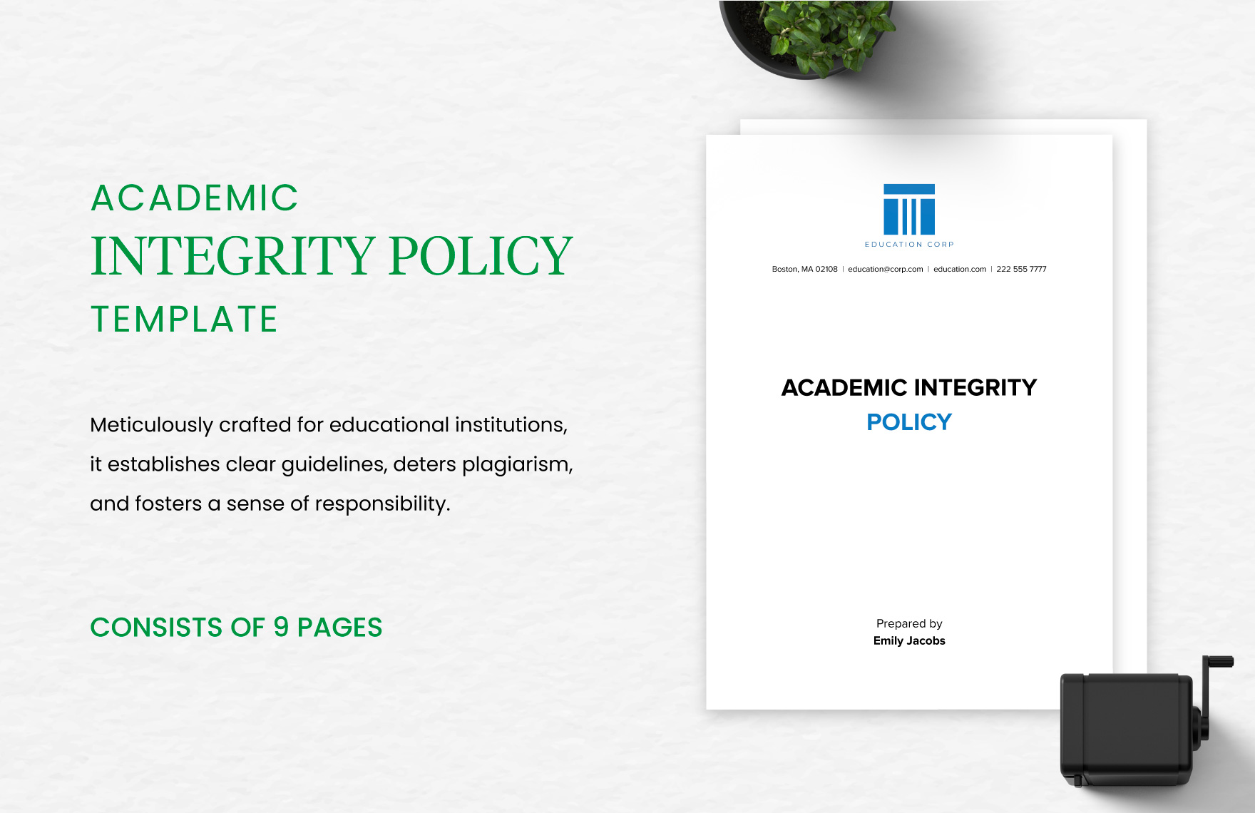 Academic Integrity Policy Template