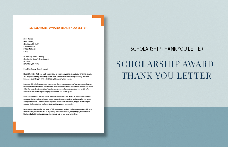 Scholarship Award Thank You Letter in Word, Google Docs, Pages - Download | Template.net