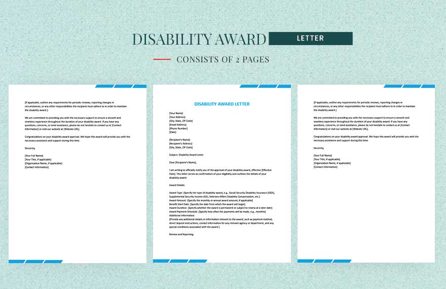 Disability Award Letter in Word, Google Docs, Pages - Download | Template.net