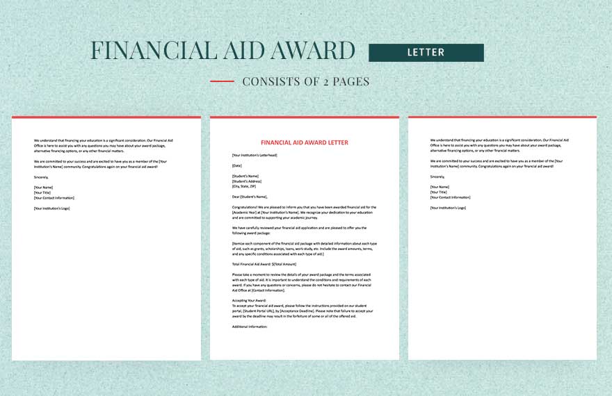 Financial Aid Award Letter in Word, Google Docs, Pages - Download | Template.net