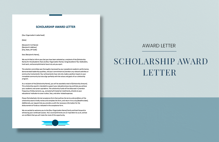 Scholarship Award Letter in Word, Google Docs, Pages - Download | Template.net