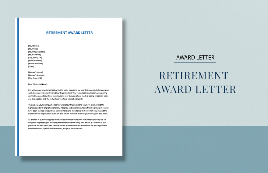 Retirement Award Letter in Word, Google Docs, Pages - Download | Template.net