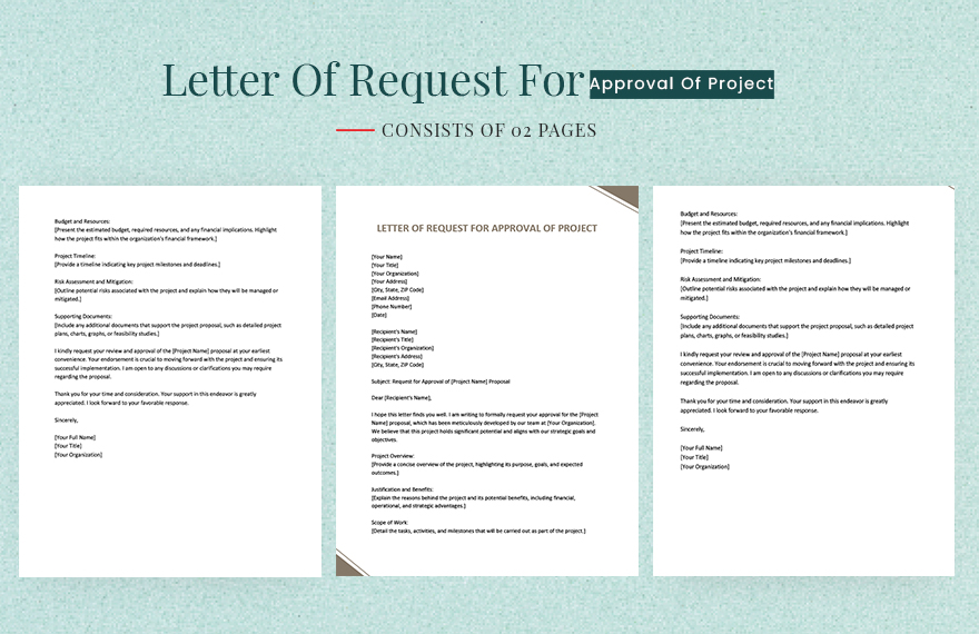 Project Proposal Request Letter in Google Docs, Pages, Word, Outlook ...