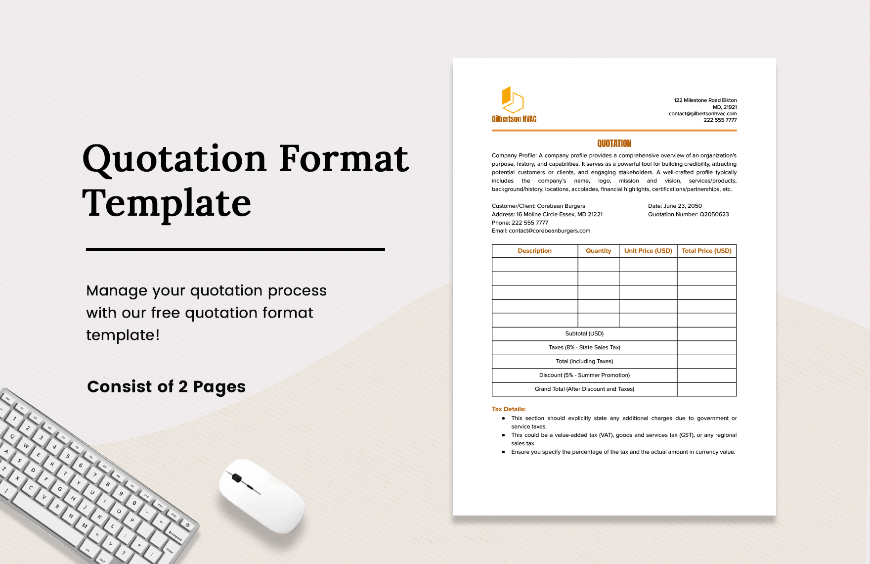 Quotation Format Template in Word, PDF, Google Docs, PSD - Download | Template.net