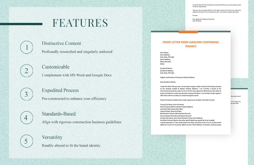 Proof Letter From Landlord Confirming Tenancy