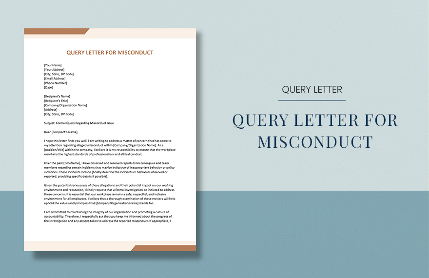 Query Letter For Misconduct