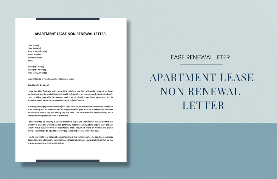 Apartment Lease Non Renewal Letter