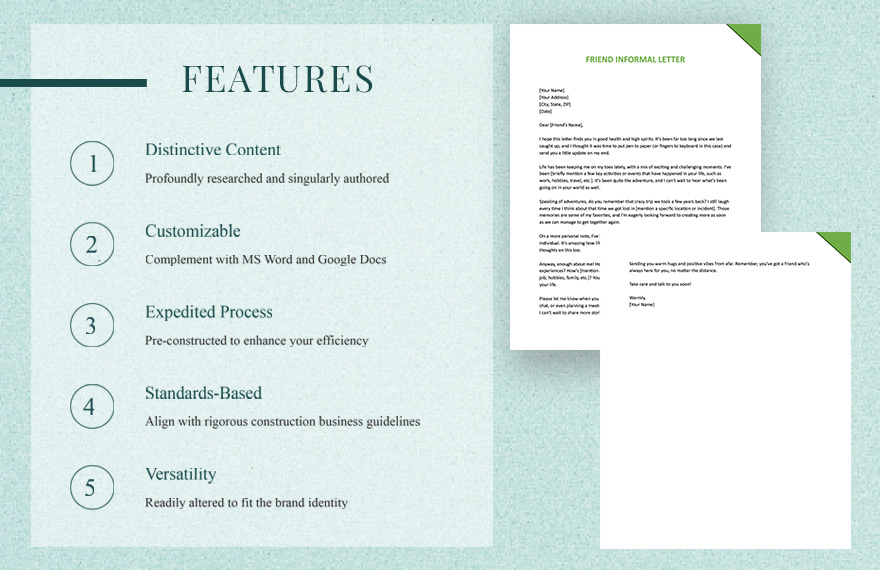 Friend Informal Letter in Word, Google Docs, Pages - Download ...