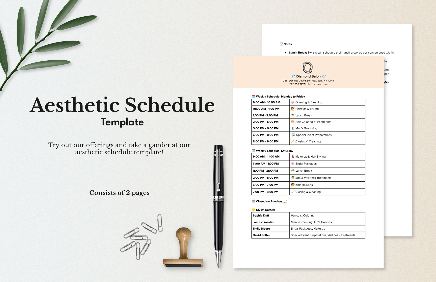 Aesthetic Schedule Template in Word, PDF, Google Docs - Download | Template.net