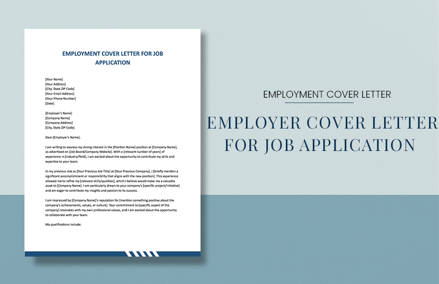 Employment Cover Letter For Job Application