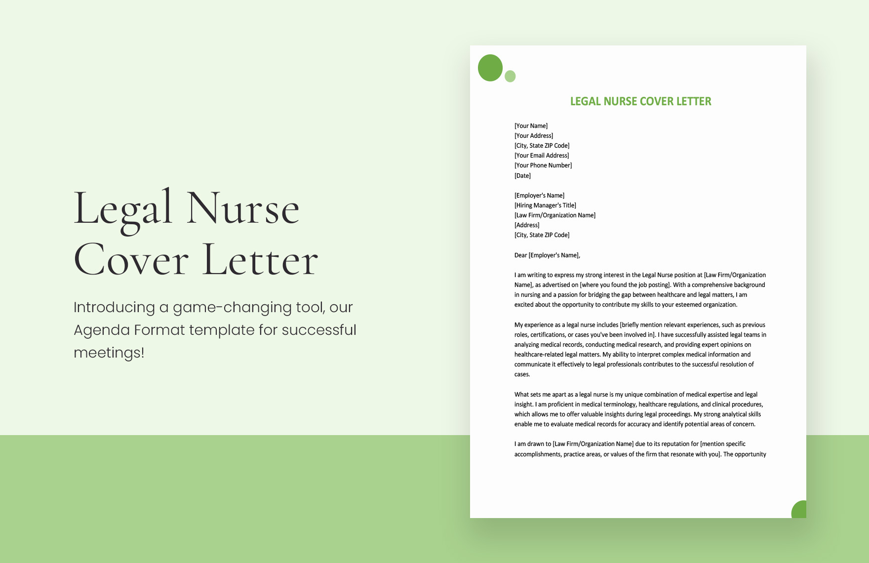 Legal Nurse Cover Letter