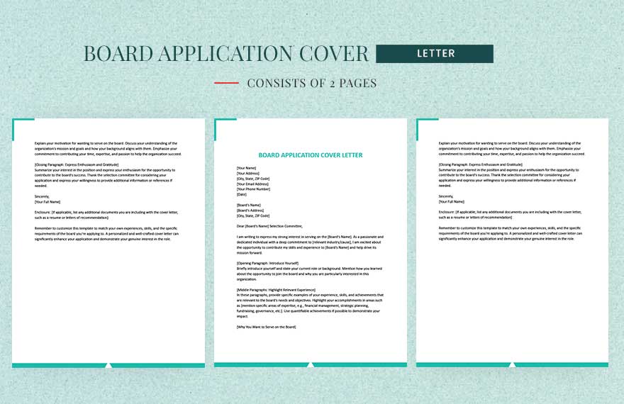 Board Application Cover Letter