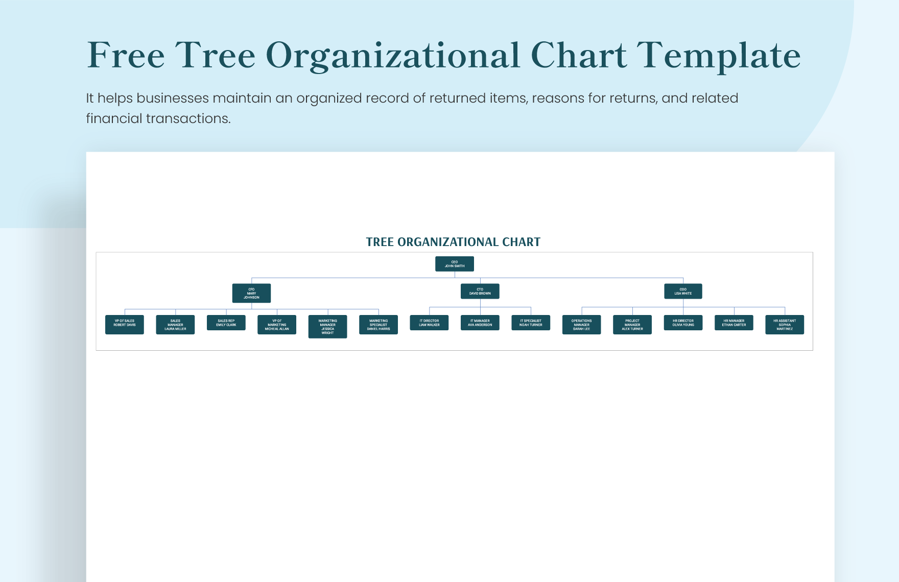 Tree Organizational Chart Template