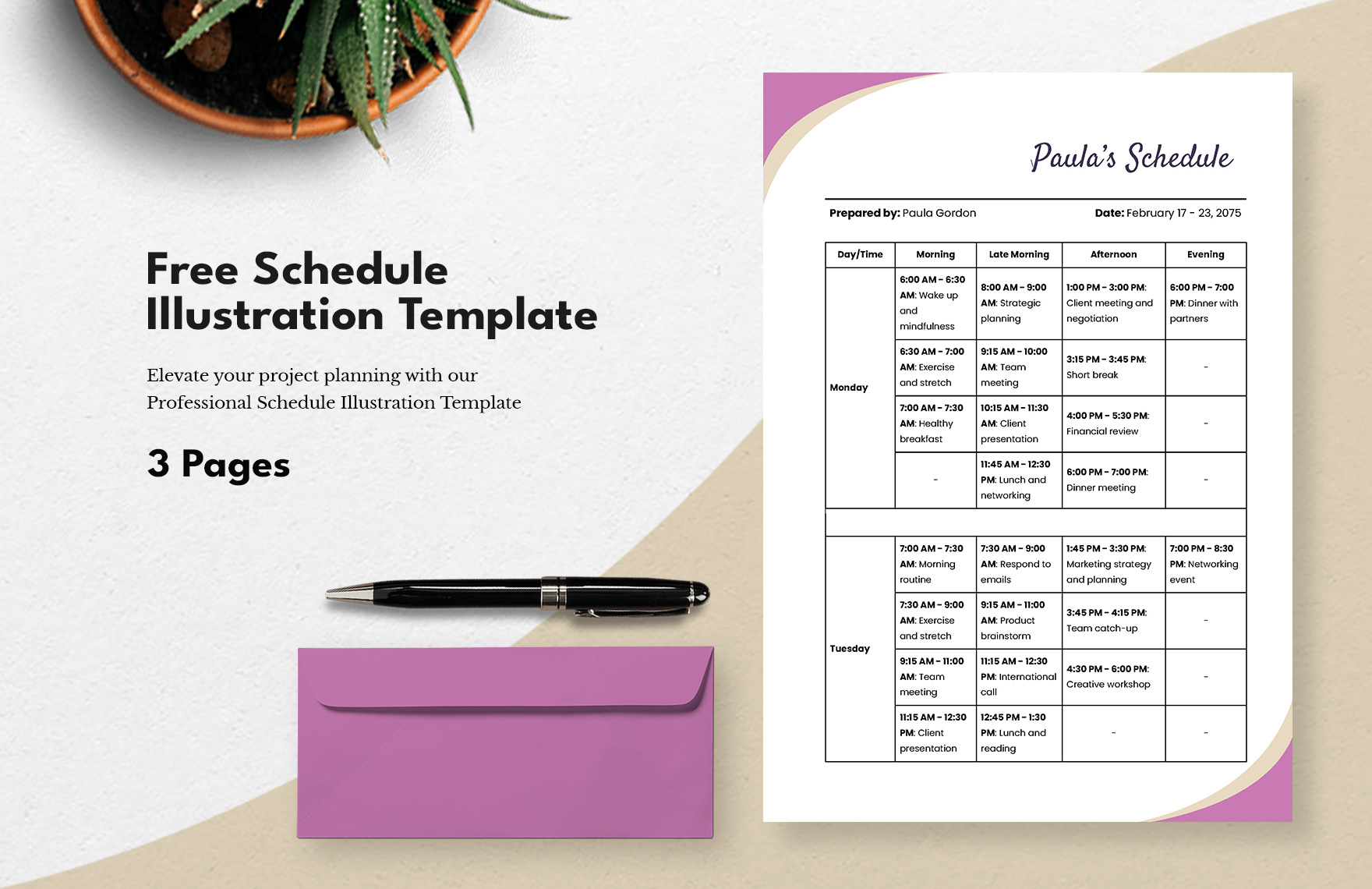 Schedule Illustration Template in Word, PDF, Google Docs - Download | Template.net