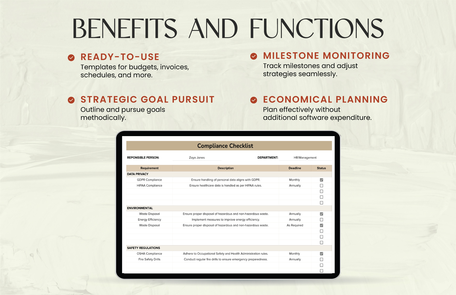 Compliance Checklist Template