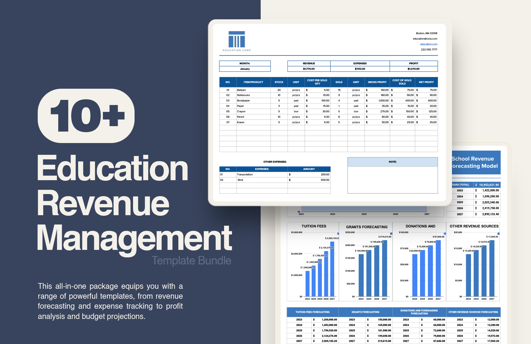 10+ Education Revenue Management Template Bundle