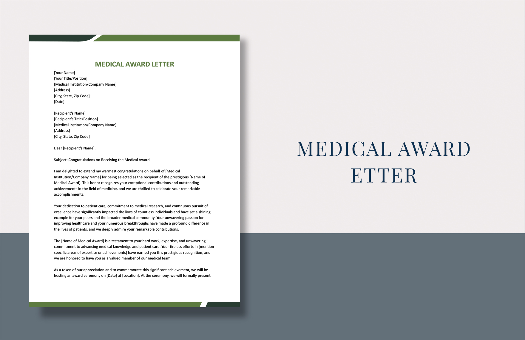 Medical Award etter in Word, Google Docs - Download | Template.net