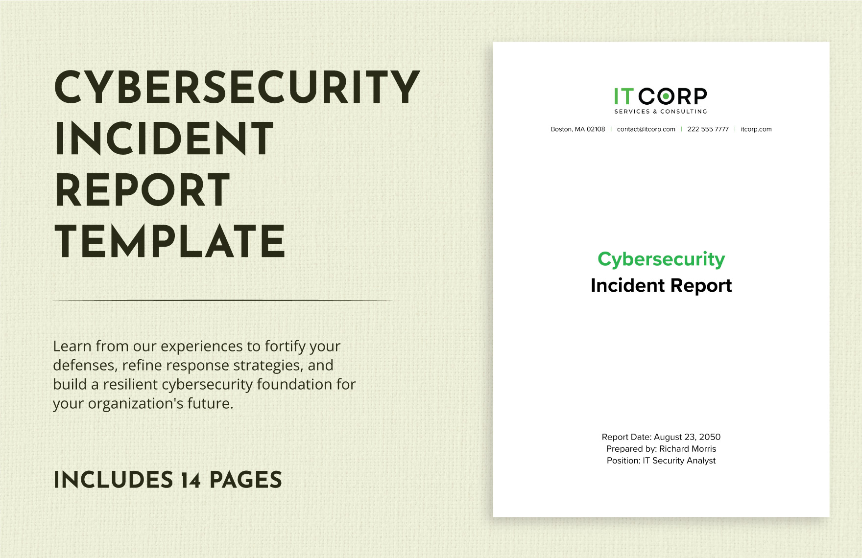 Cybersecurity Incident Report Template