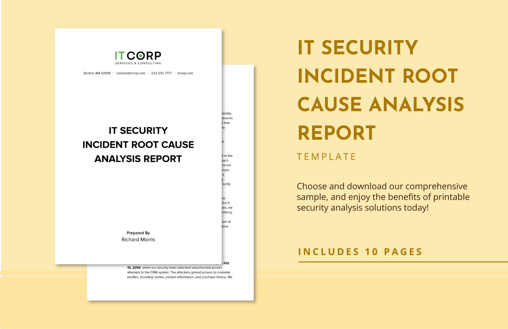 IT Security Incident Root Cause Analysis Report Template