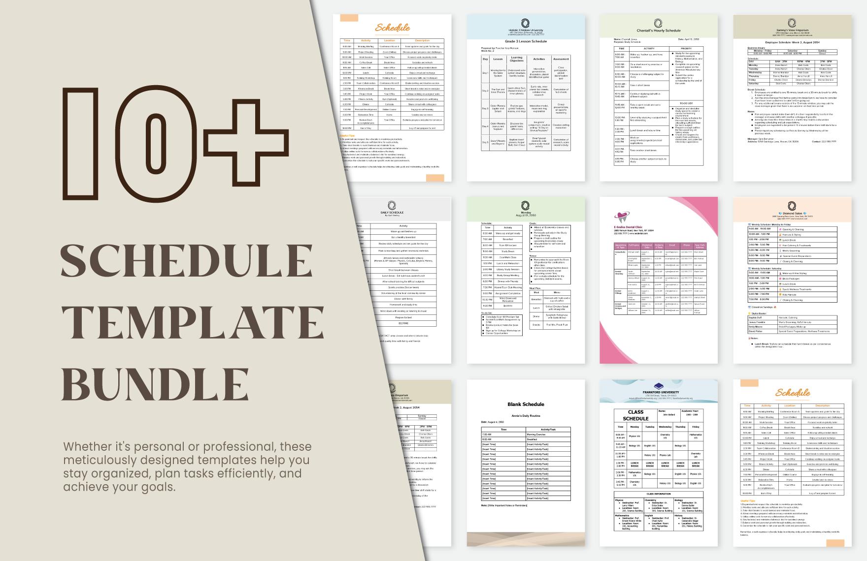 10+ Schedule Template Bundle