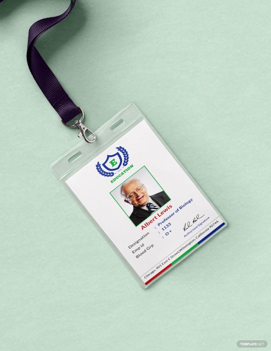 Education Identity Card Template