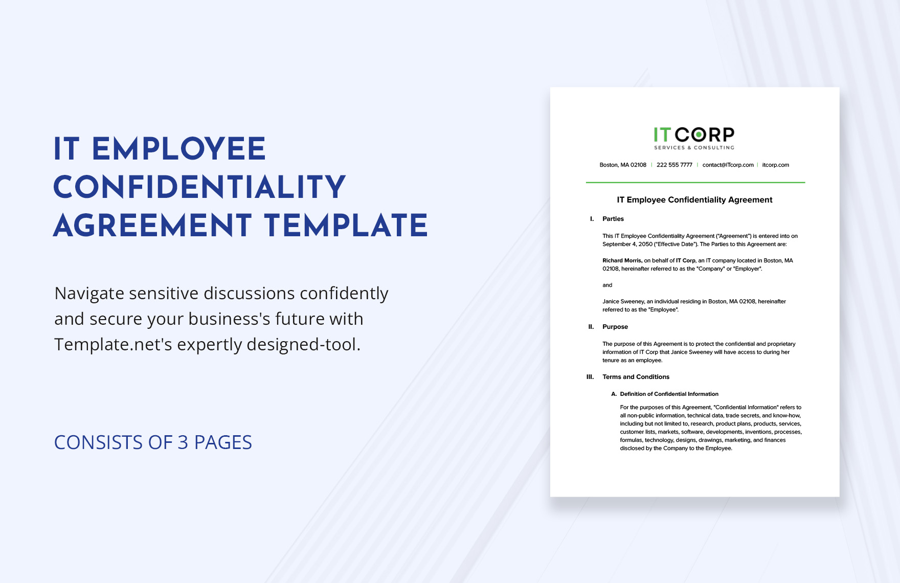 IT Employee Confidentiality Agreement Template