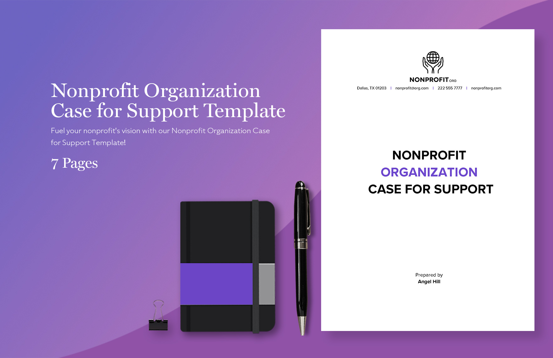 Nonprofit Organization Case for Support Template in Word, Google Docs, PDF