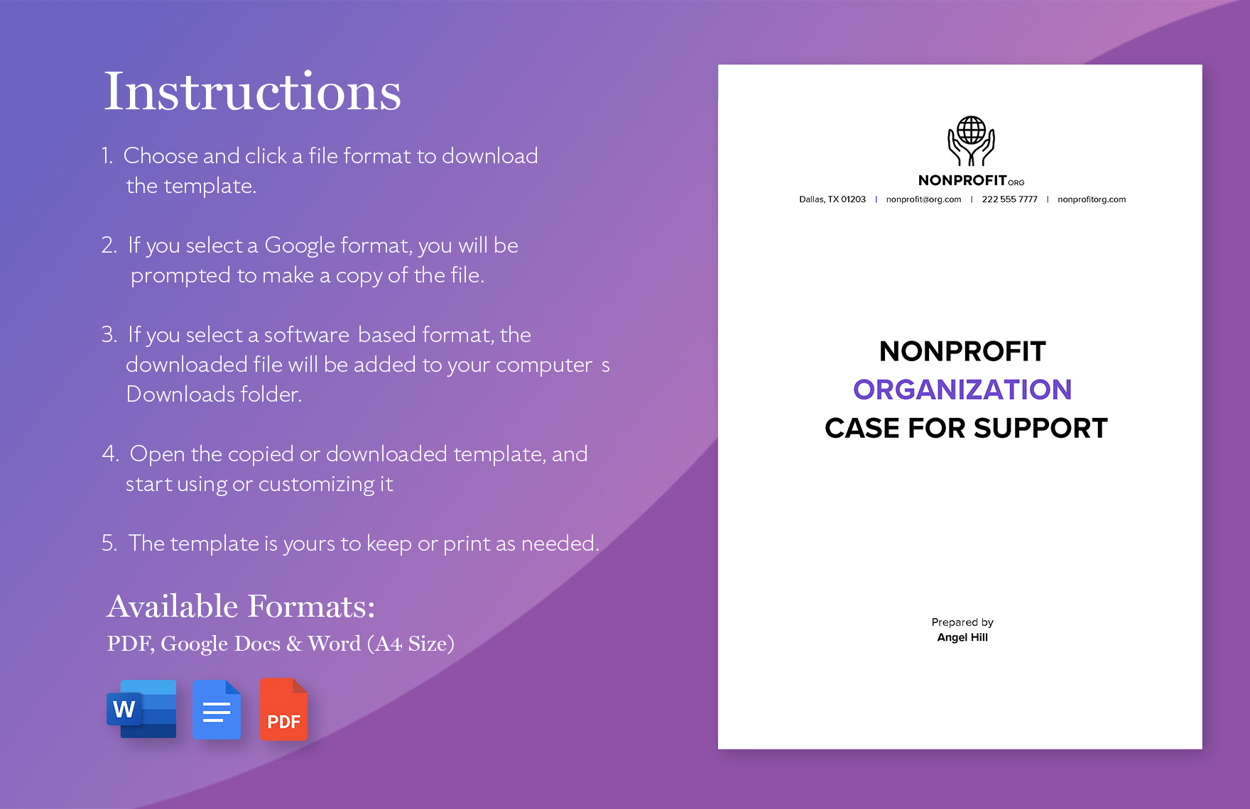 Nonprofit Organization Case for Support Template