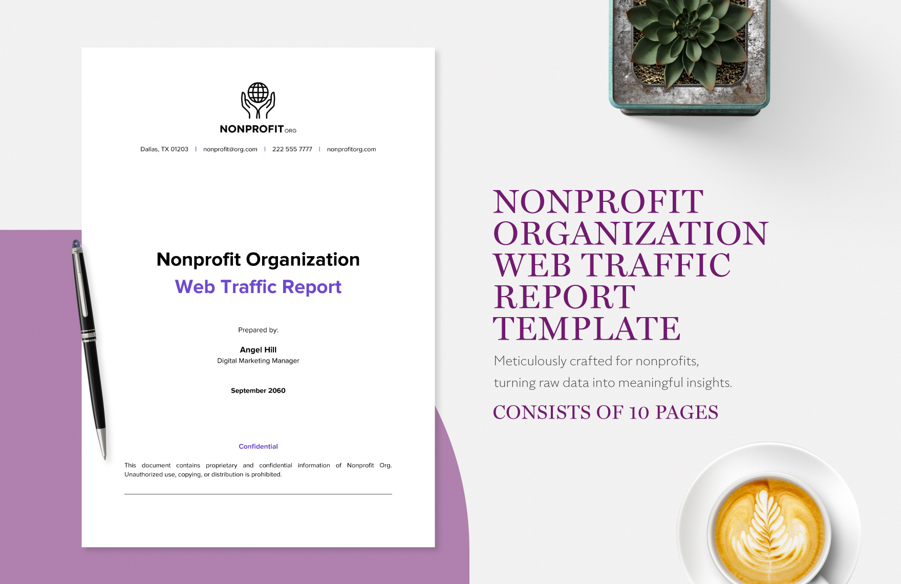 Nonprofit Organization Web Traffic Report Template