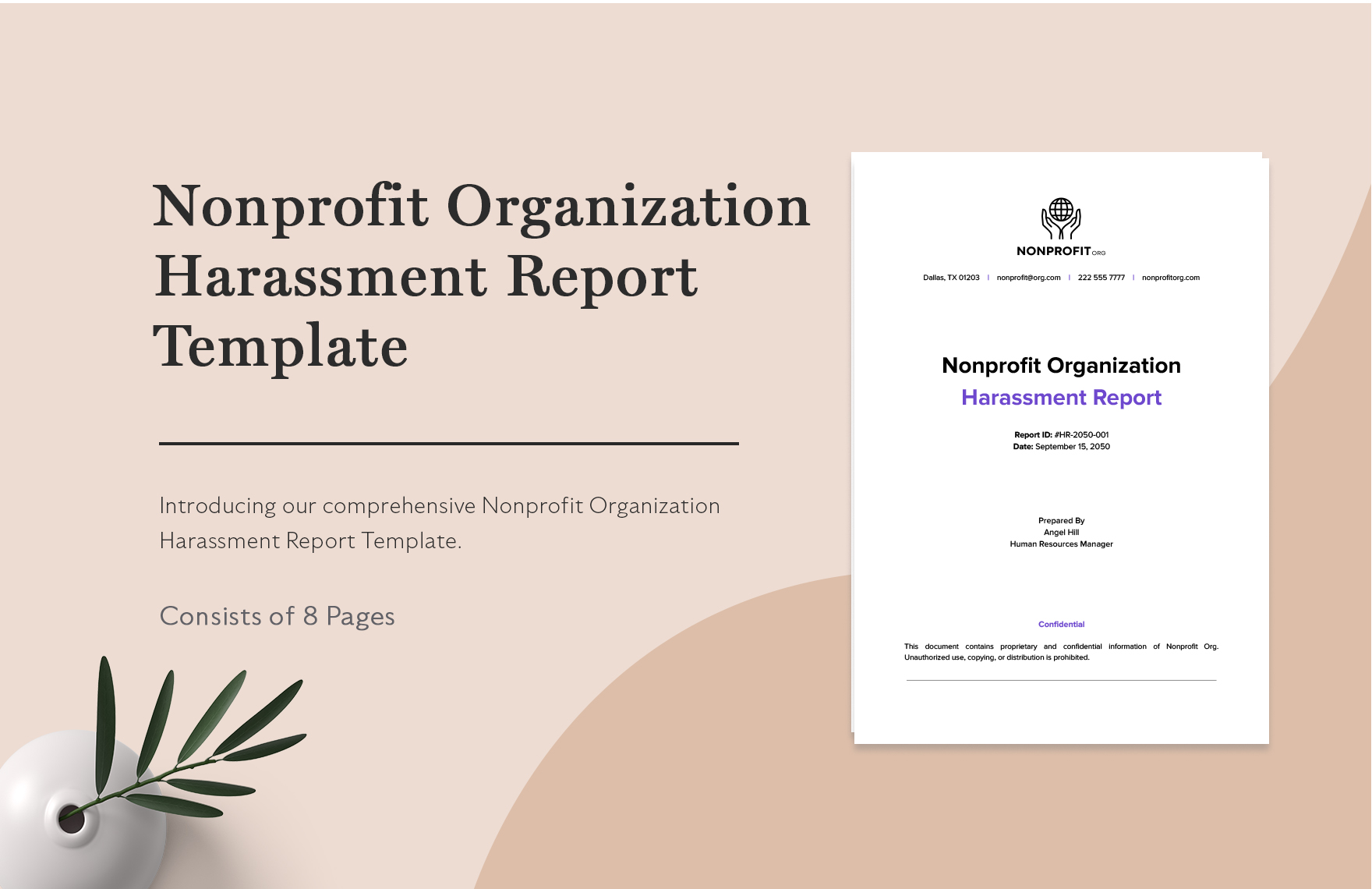 Nonprofit Organization Harassment Report Template