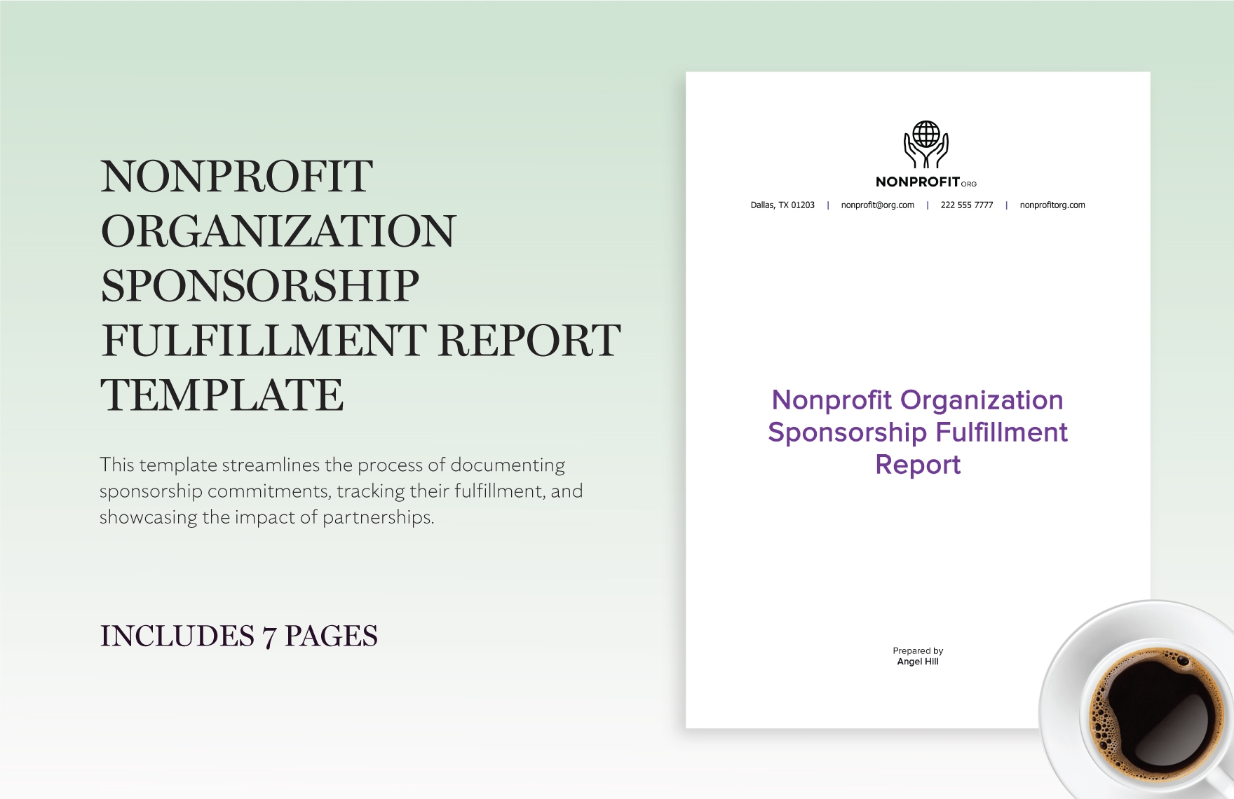 Nonprofit Organization Sponsorship Fulfillment Report Template