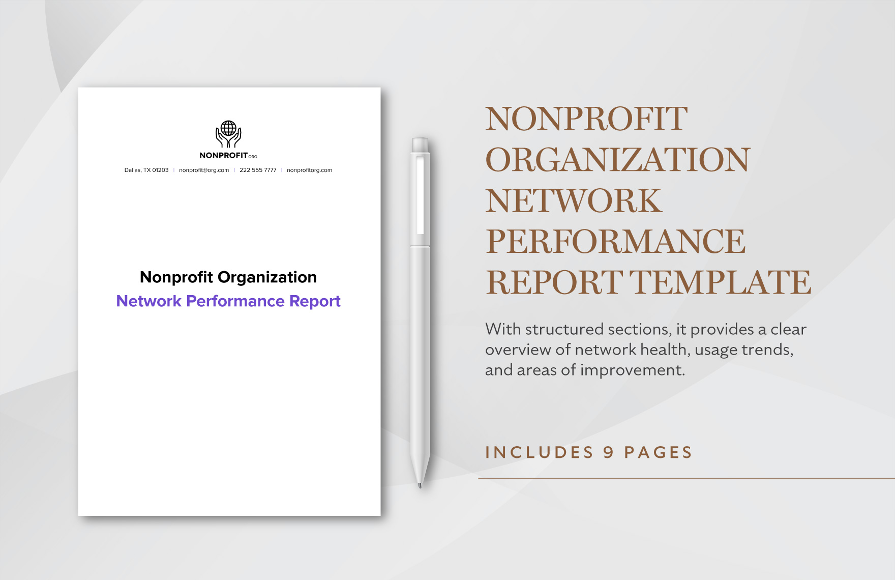 Nonprofit Organization Network Performance Report Template