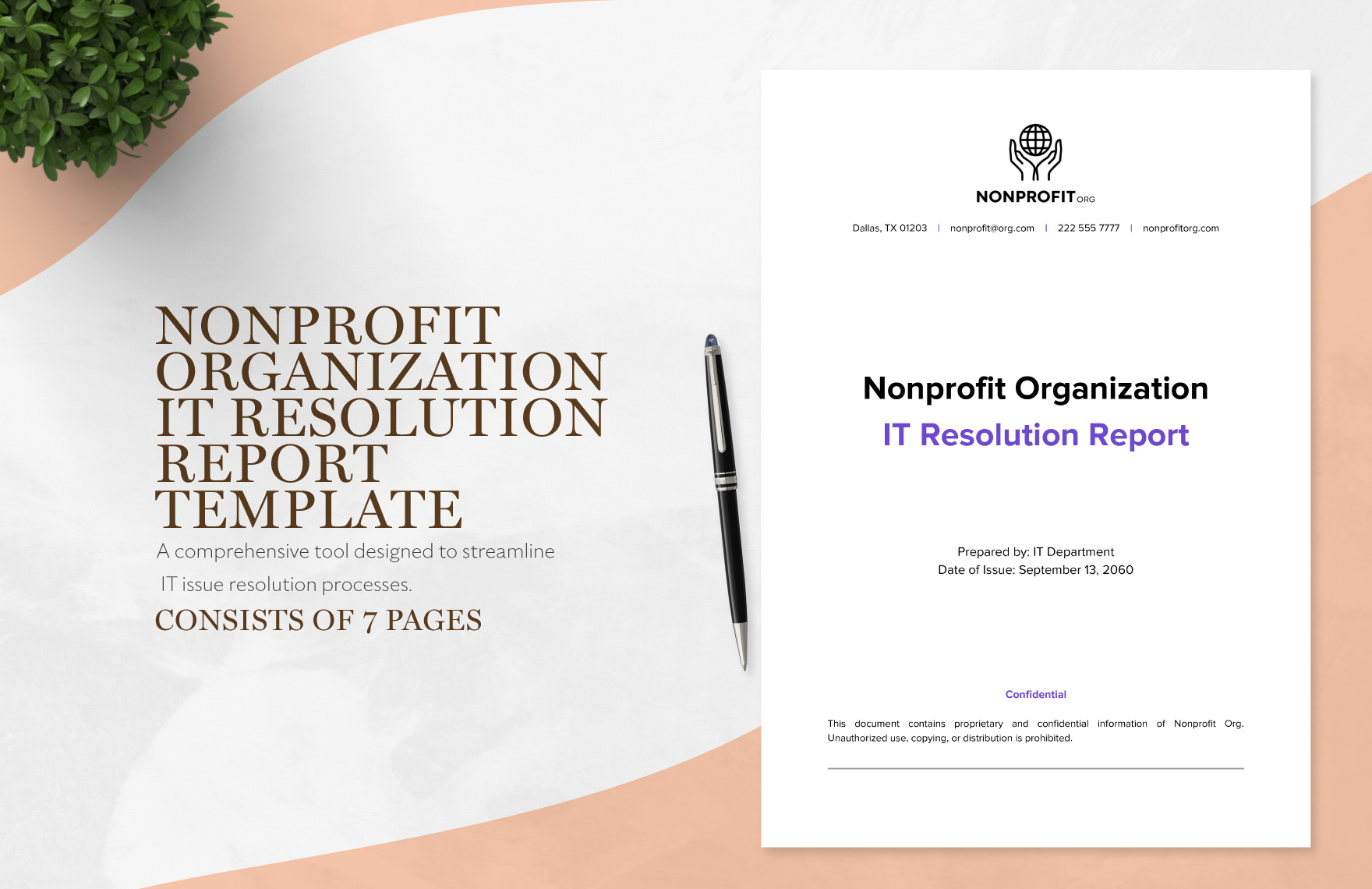 Nonprofit Organization IT Resolution Report Template