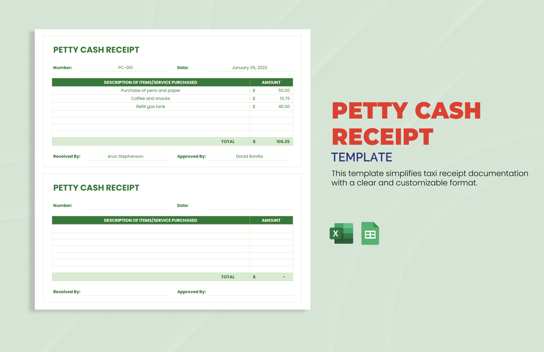 Cash Receipt Templates in Excel - FREE Download | Template.net