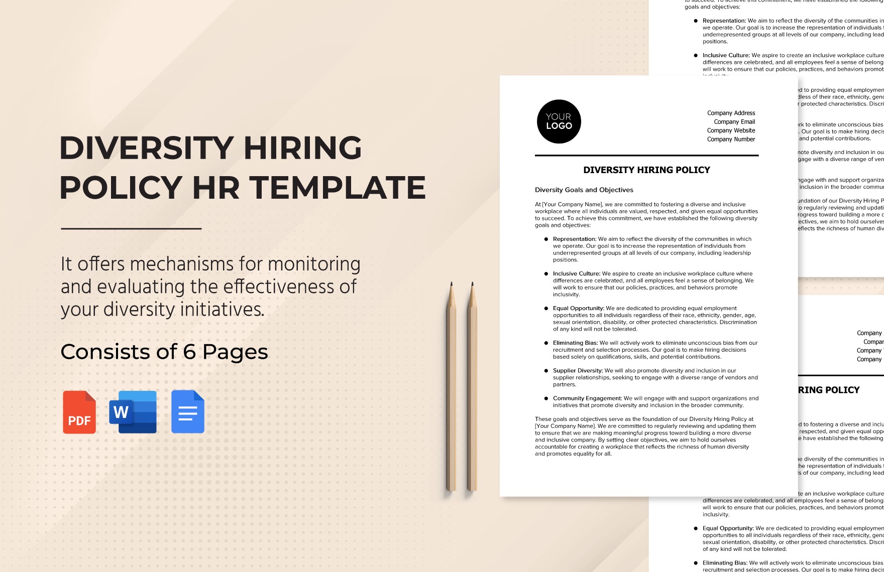 Diversity Hiring Policy HR Template