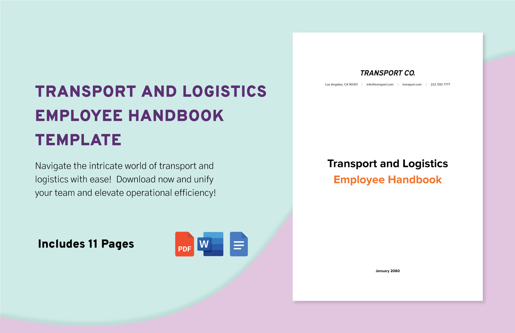 Transport and Logistics Employee Handbook Template