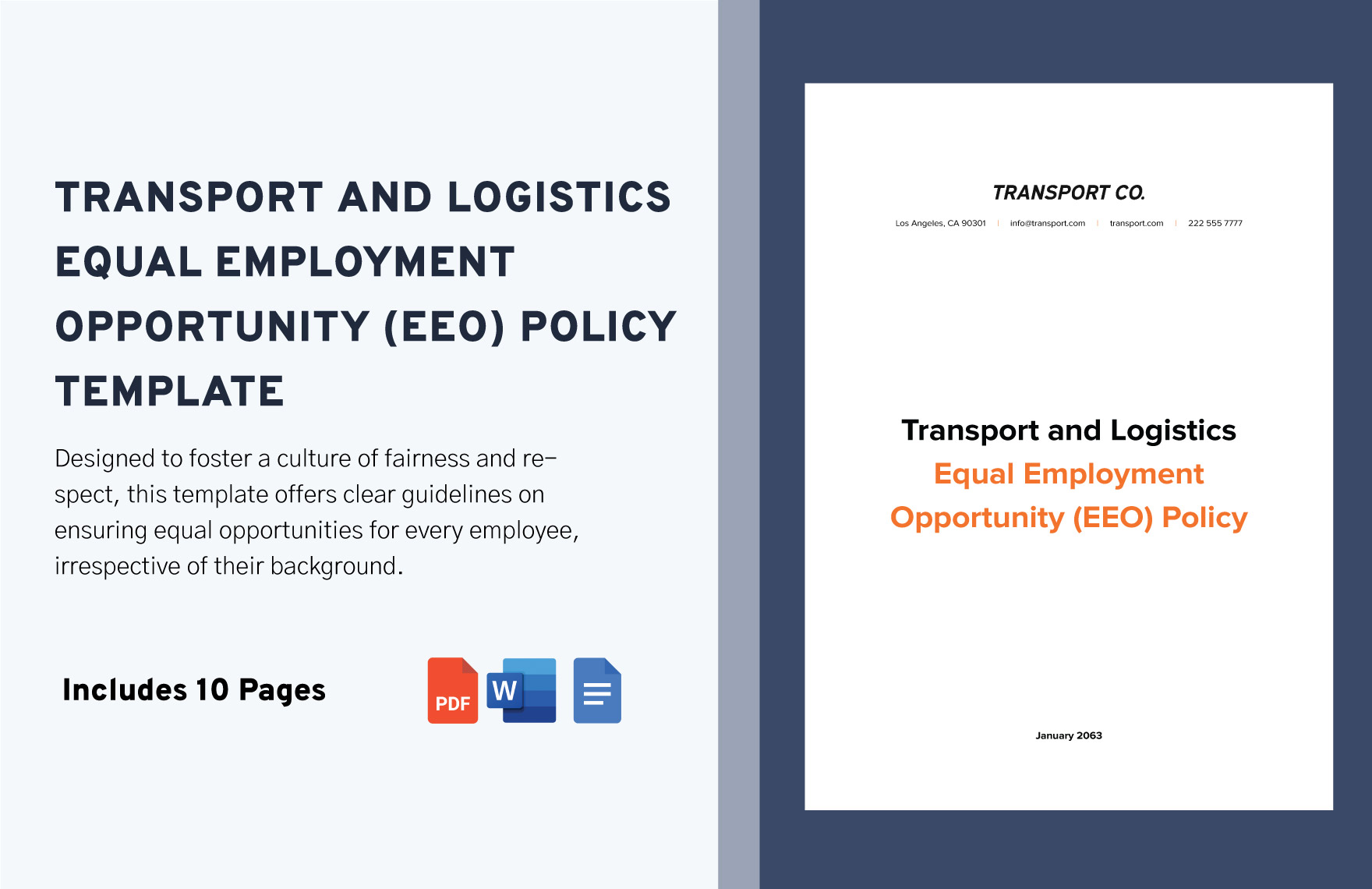 Transport and Logistics Equal Employment Opportunity (EEO) Policy Template