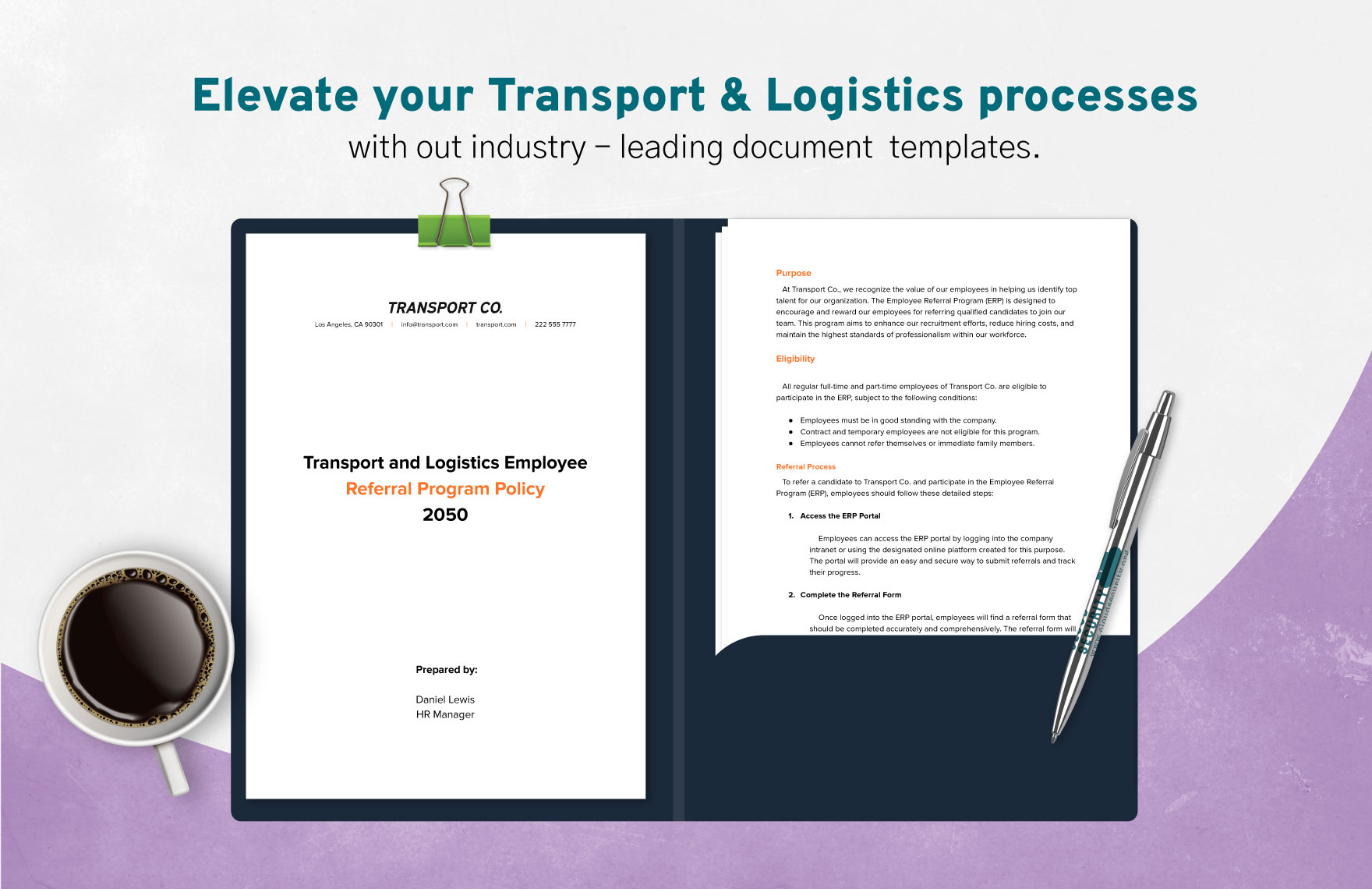 Transport and Logistics Employee Referral Program Policy Template