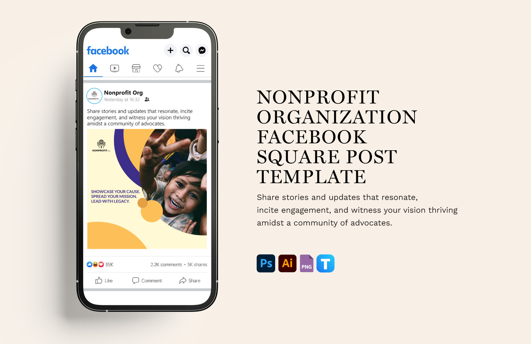 Nonprofit Organization Facebook Square Post Template